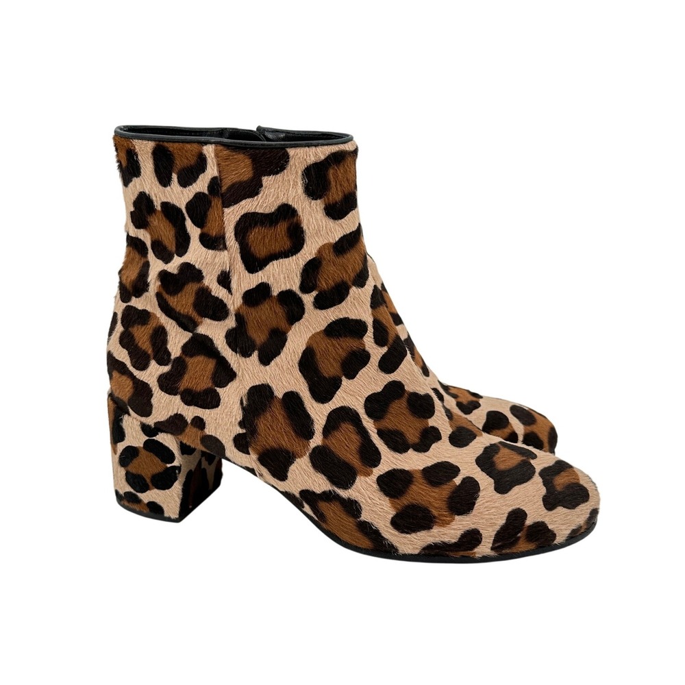 Margaux Leopard Print Calf Hair Ankle Boots - Brown & Black